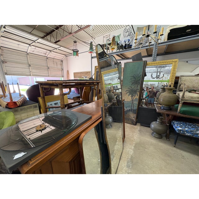 1960s Large Italian Modern Gio Ponti Inspired Brass Mirror For Sale - Image 10 of 13