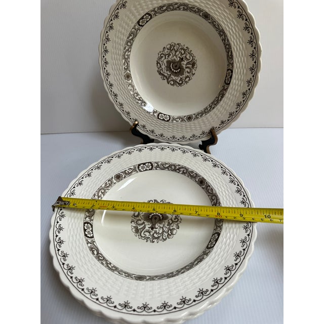 Antique 19th Century Minton England 9.5" Diameter Soup Bowls Ribbed "Ganges" Pattern - Set of Five(5) For Sale - Image 17 of 18