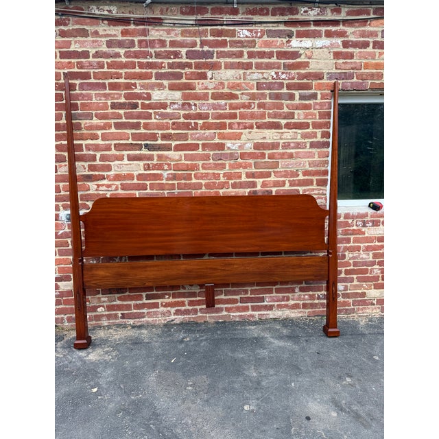 Henkel-Harris King Size Wild Black Cherry Pencil Four-Poster Bed Frame For Sale - Image 15 of 18