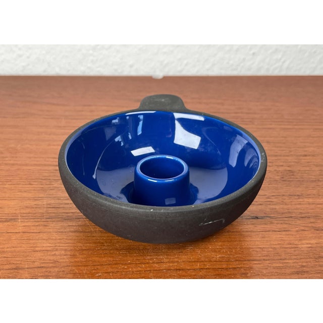 Vintage Danish Blue Ceramic Candleholder from Stelton For Sale - Image 12 of 18