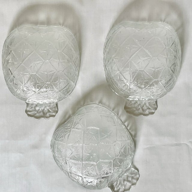 Late 20th Century Vintage Glass Pineapple Dishes- Set of 3 For Sale - Image 5 of 8