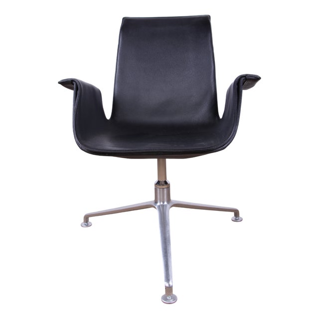 Danish Model FK 6725 Armchair in Black Leather and Chromed Steel by Preben Fabricius and Jørgen Kastholm for Walter Knoll, 2000s For Sale