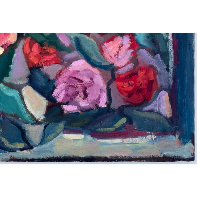 1980s “Still Life With Garden Roses” by Hannah Dalbey - For Sale - Image 4 of 8