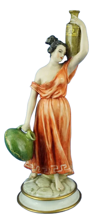 20th Century Neoclassical Porcelain Figurine Roman Water Carrier by Guido Cacciapuoti, Italy,1920s