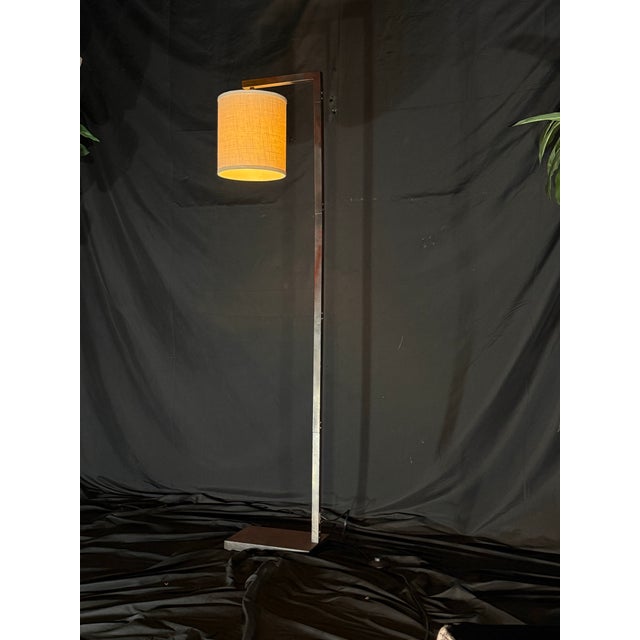 Red Architectural Floor Lamp With Unique Dark Bronze and Red-Tone Finish For Sale - Image 8 of 11