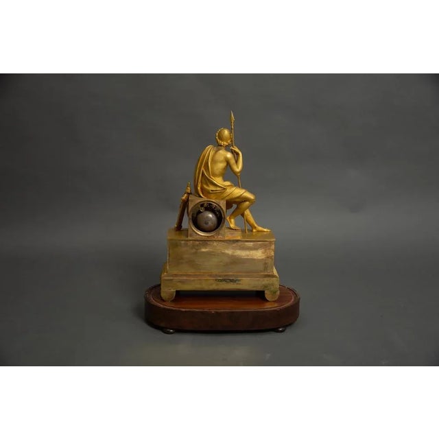 Metal French Empire Clock with Ulysses in Patinated Gilt Bronze, 1810 For Sale - Image 7 of 9