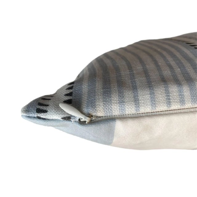 Traditional Blue & White Stripe Pillow Cover For Sale - Image 3 of 3