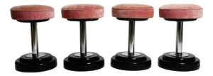 Vintage Art Deco Stools, 1950s, Set of 4
