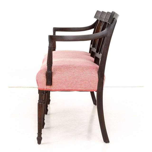 Mid 20th Century Mid 20th Century Federal Style Mahogany Three-Seat Bench For Sale - Image 5 of 6