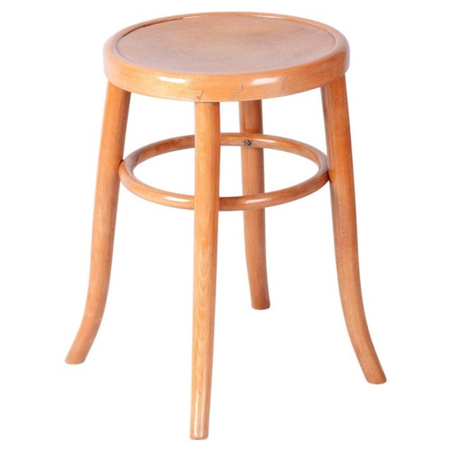 Mid-Century Stool in Sold Beech and Plywood, Czech, 1950s For Sale - Image 9 of 9