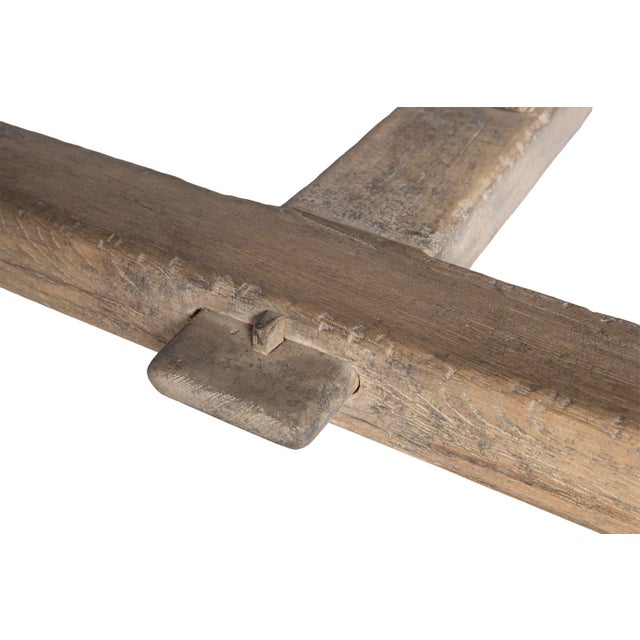 Late 20th Century Chinese Oak Dining Table For Sale - Image 4 of 8