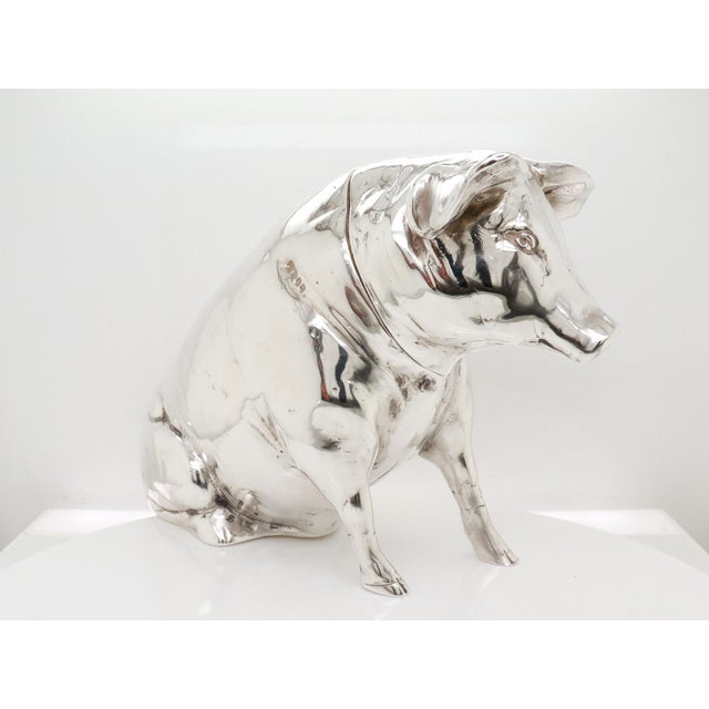 Antique Berthold Muller/Neresheimer Sterling Silver Seated Pig Box or Tea Caddy For Sale - Image 15 of 15
