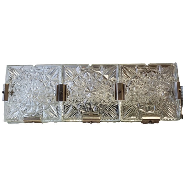 Transparent Mid-Century Frosted Glass Square Flush Mount Ceiling Lights For Sale - Image 8 of 12
