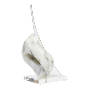 Signed Vintage Carrara Marble and Lucite Sculpture 1970's