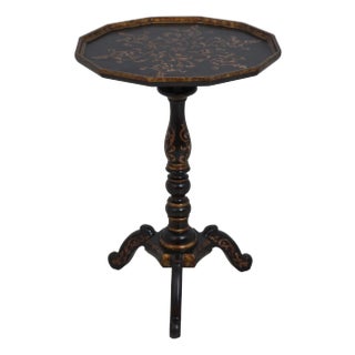 Wildwood Accents Paint Decorated Pedestal Occasional Table For Sale