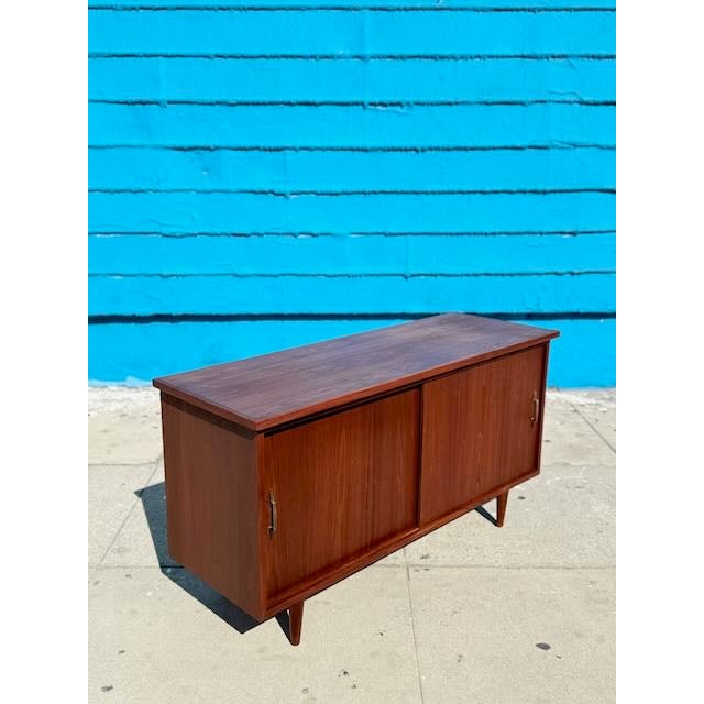 1960s 1960's Compact Walnut Credenza For Sale - Image 5 of 10