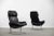1970s Set of Scandinavian Black Leather Armchairs from Ire Mobel AB, 1970s For Sale - Image 5 of 18