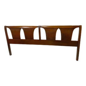 1960s Mid-Century Modern King Size Walnut Headboard.