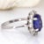Metal 4.4cts Tanzanite Ring W Earth Mined Diamond Accent in 14k White Gold | Ov 10x8mm For Sale - Image 7 of 7
