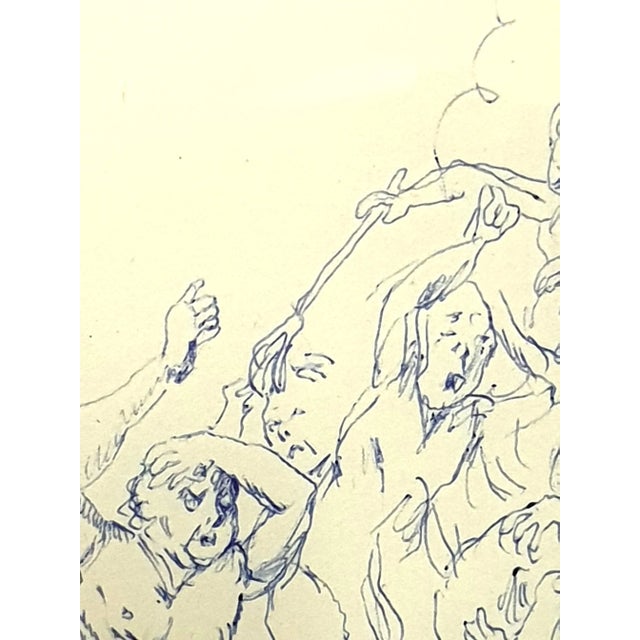 Tsuhugaru Foujita - Fear - Original Drawing 1957 For Sale - Image 6 of 7