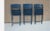 1980s French Bistro Patio Garden Folding Chair Blue Metal Set of 3 For Sale - Image 5 of 5