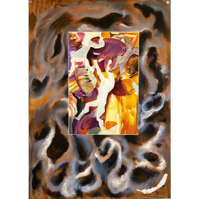 Sandro Chia, Large lithograph Italian Post Modernist Bright Figurative Pop Art Cubism, c.1980-1990 For Sale