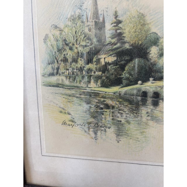 Vintage English Signed Framed Landscaped Prints - a Pair For Sale - Image 4 of 11