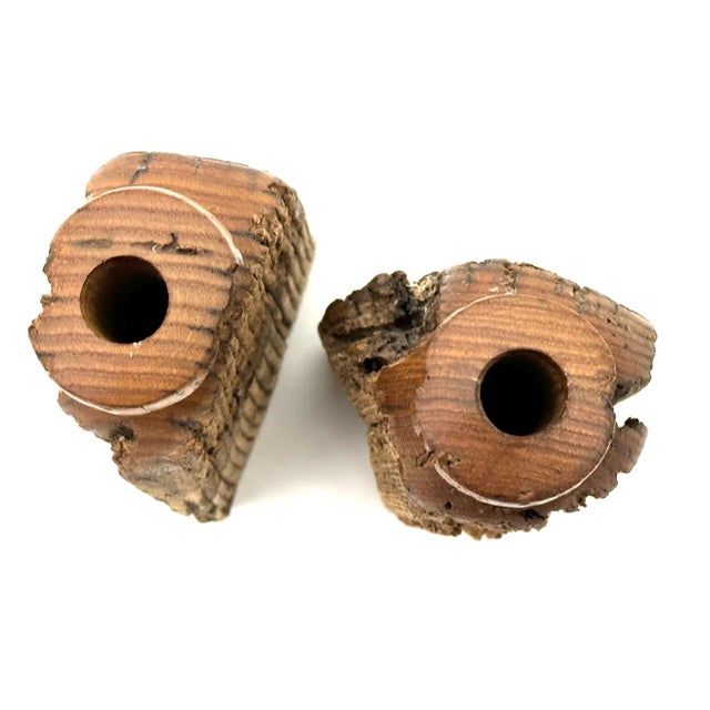 Wood 1960s Handmade Live Edge Weed Pot Vases - a Pair For Sale - Image 7 of 12