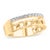 Contemporary 10K Yellow Gold 1/5 Cttw Diamond Cuban Link Ring Band (I-J Color, I2-I3 Clarity) - Size 8 For Sale - Image 3 of 6