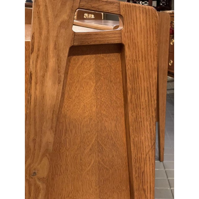 Oak Sloping Front Sideboards with Sliding Doors, 1950s, Set of 2 For Sale - Image 12 of 12