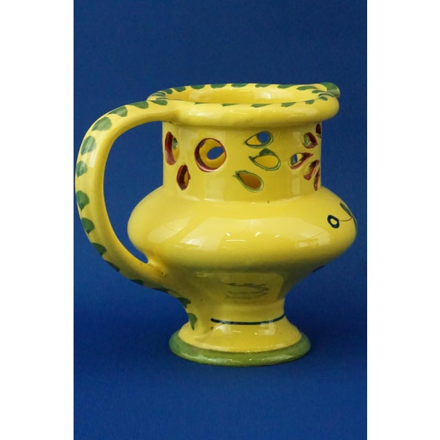 Ceramic Majolica Ceramic Drink if You Can Jug Vase from Cooperativa Ceramica Imola, Italy, 1920s For Sale - Image 7 of 16