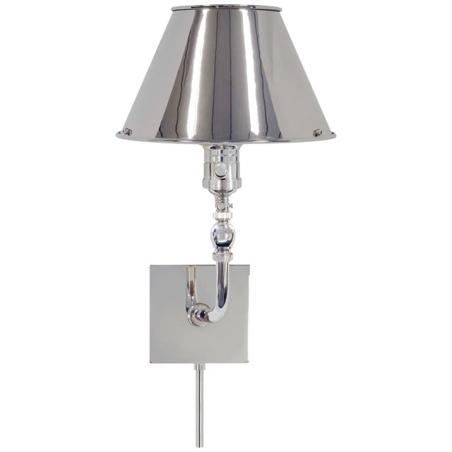 Traditional Visual Comfort Signature Swivel Head Wall Lamp in Polished Nickel For Sale - Image 3 of 3