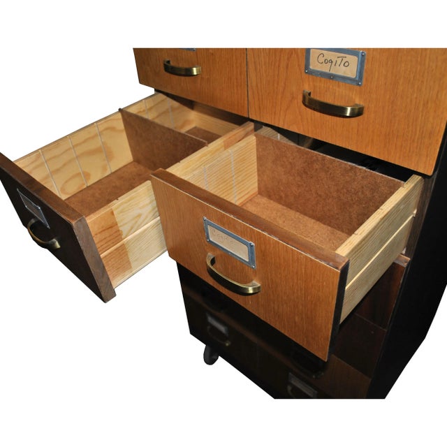 Vintage Rolling Card File Storage Chairish