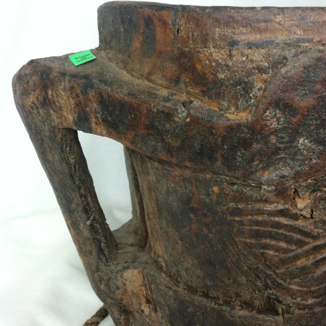 19th Century Vintage Indian Carved Wooden Raita Pot For Sale - Image 5 of 12