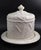 Antique Victorian White Ironstone Cheese Dome and Stand in Wheat and Lattice, 1875 For Sale - Image 4 of 16