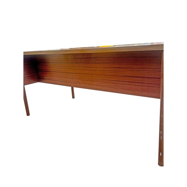 Vintage Modern Italian Designer Desk With Brass Pulls in Herman Miller Style For Sale - Image 12 of 16