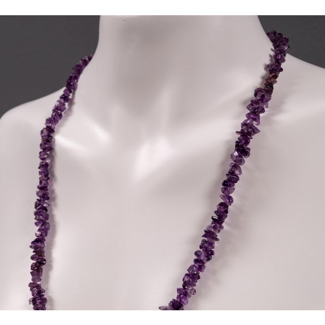 Vintage Fashion Gemstone Necklace with Violet Amethyst Quartz, 1980s For Sale - Image 6 of 10