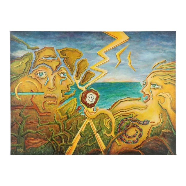 Frank Spring Surrealist Style Oil Painting "Garden of Eden," 2006 For Sale