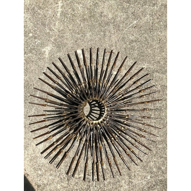 Vintage MCM Wrought Iron Sunburst For Sale In West Palm - Image 6 of 12