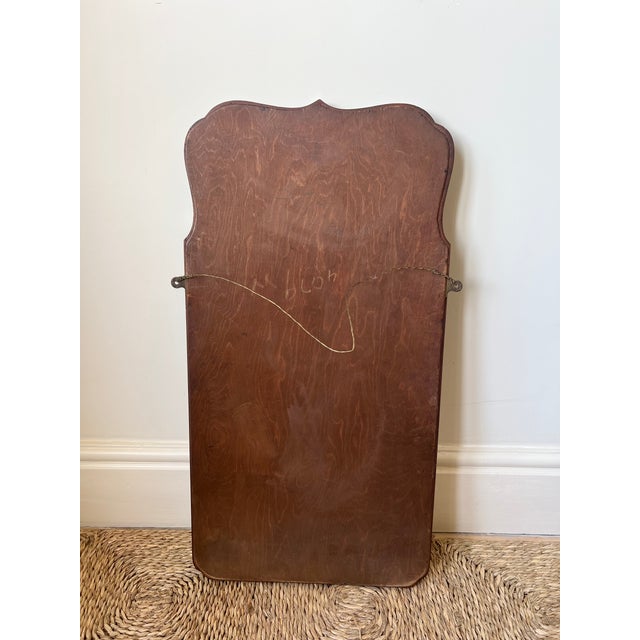 Brown Vintage English Scallop Edged Wall Mirror, 1920s For Sale - Image 8 of 9