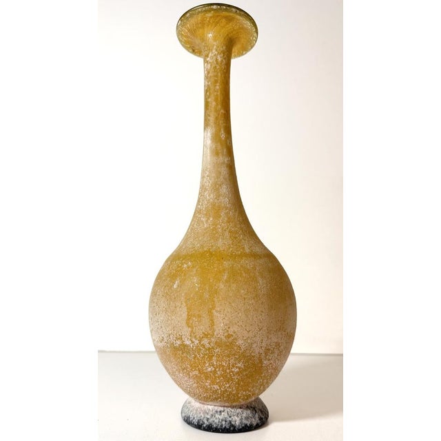 1970s Black and Yellow Scavo Glass Bottle Vase by Gino Cenedese, 1970s For Sale - Image 5 of 16