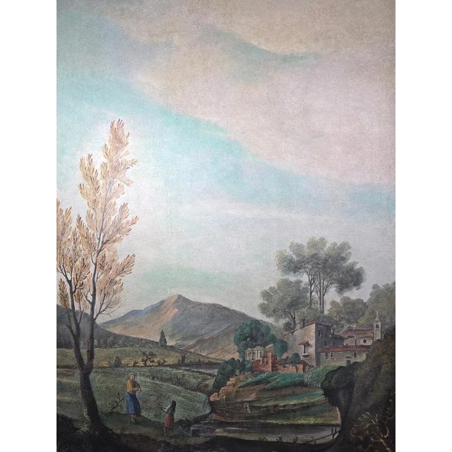 Italian Artist, Pastoral Scene, 19th Century, Oil on Canvas For Sale - Image 9 of 14