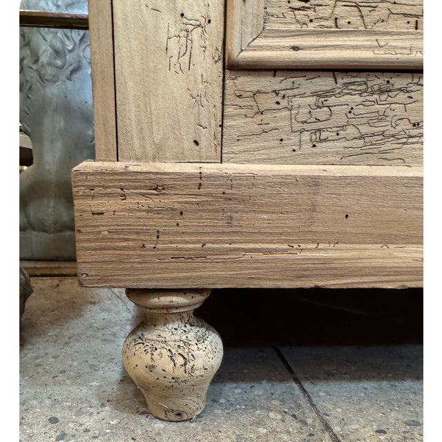 Antique French Bleached Oak Marble Top Chest C. 1890 For Sale - Image 13 of 16