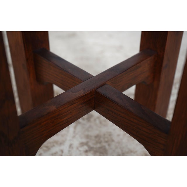 Stickley Antique Round Mission Oak Table For Sale - Image 9 of 12
