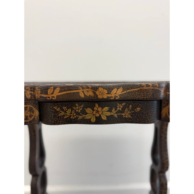 Vintage Chinoiserie Japanned Accent Table With Drawer For Sale - Image 4 of 18