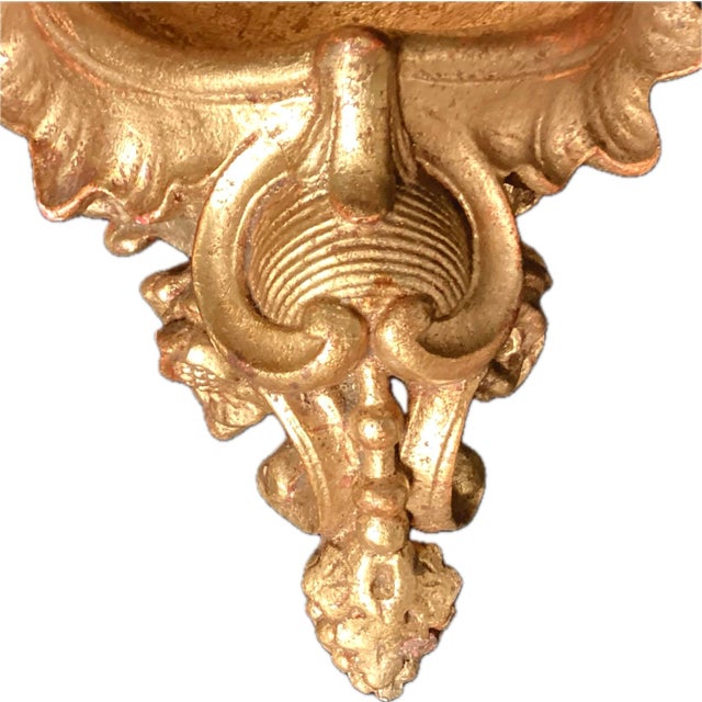 Pair of Italian Gold Gilt Wall Brackets For Sale - Image 4 of 8