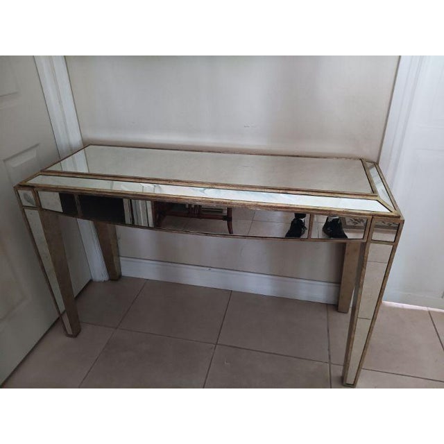 Vintage Gold Mirrored Console Foyer Entry Table Style: Glam Color: Gold Dimensions: 52" W x 31" H 19" D
