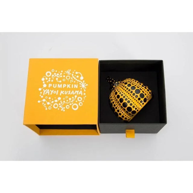 Black Yayoi Kusama, Mini Pumpkin, Hand-painted Resin For Sale - Image 8 of 9