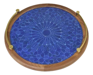 Contemporary Brass Mosaic Tray by Jonathan Amar Studio