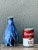 Vintage Blue Glazed Ceramic Vase For Sale - Image 9 of 12